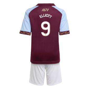 Billige Fotballdrakt Aston Villa Harvey Elliott #9 Replika Hjemmedraktsett Barn 2025-26 Kortermet (med bukser)